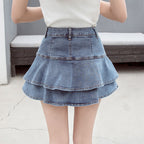 Denim Ruffled Skirt Fishtail photo 2
