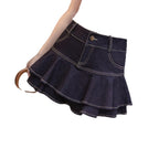 Denim Ruffled Skirt Fishtail photo 3