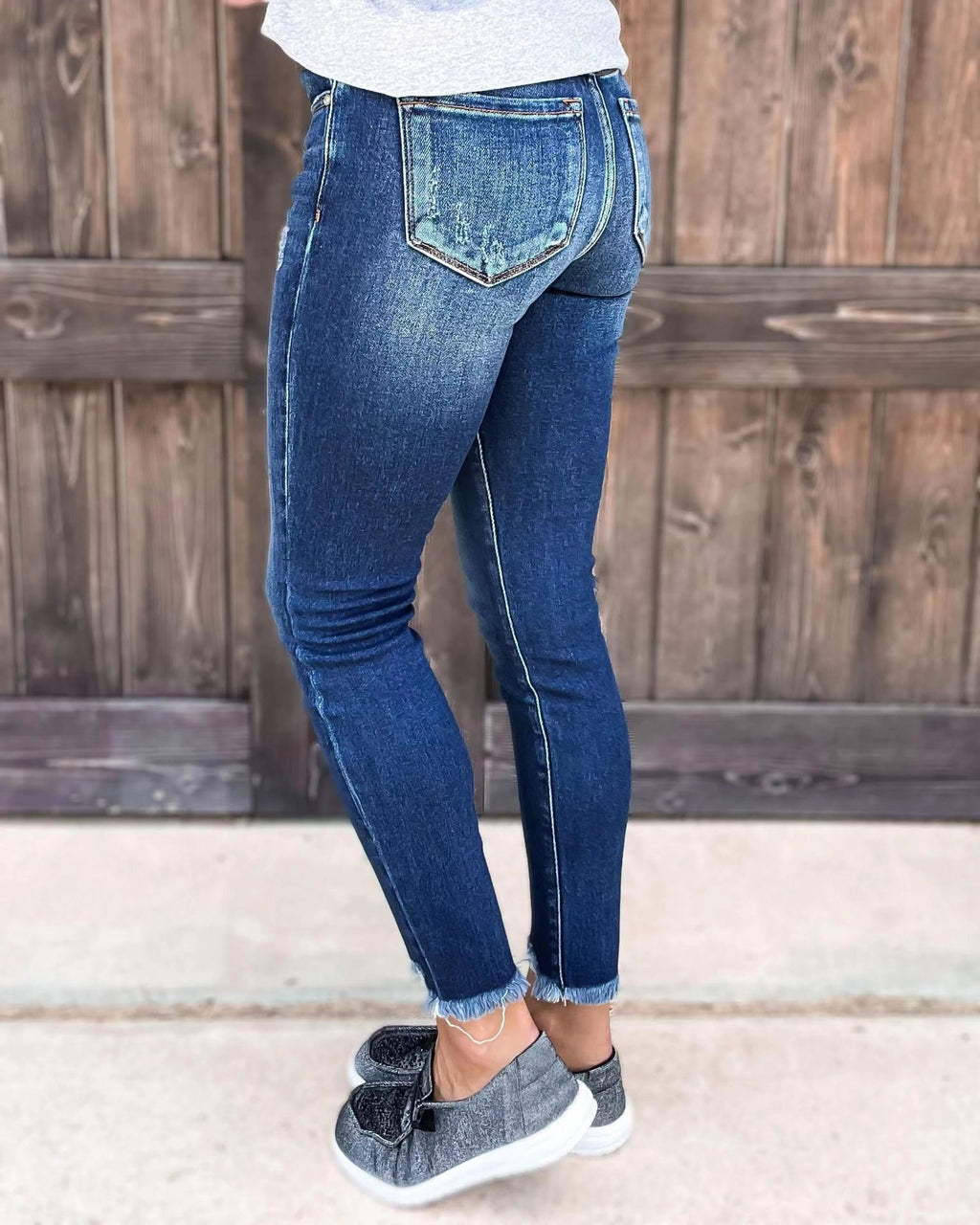 Street White Burrs Tassels Skinny Jeans photo 8