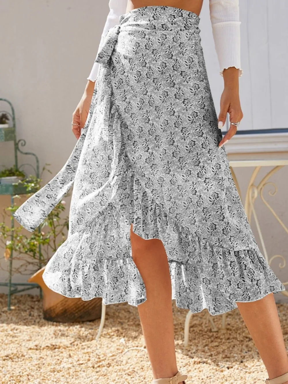 Printed Ruffled Midi Skirt (22)