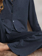 Button-down Top Wide-leg Pants Lounge Set (18)