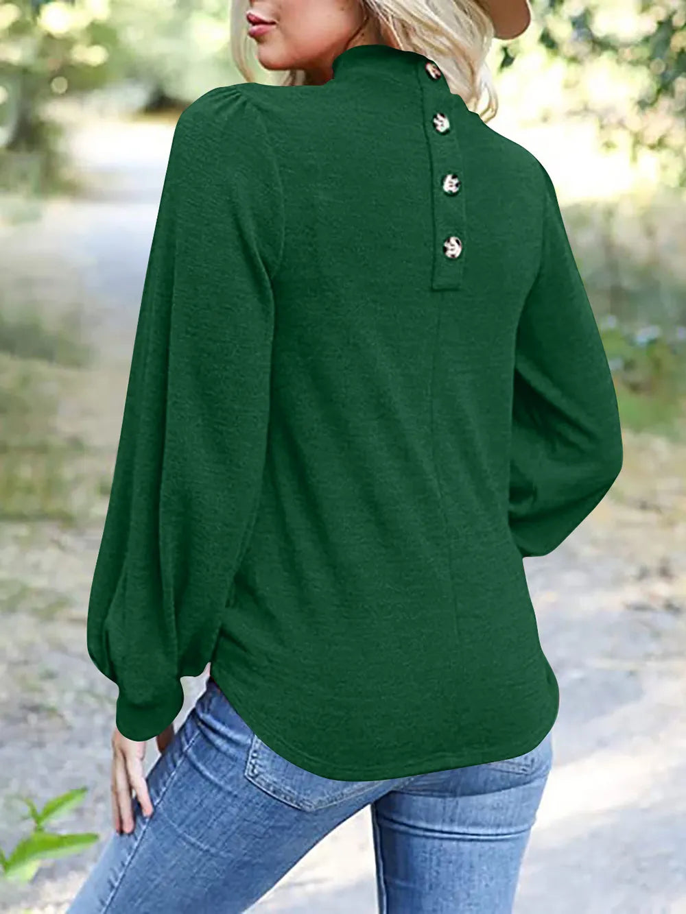Full Size Mock Neck Long Sleeve T-shirt (14)