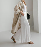 Shirt Dress Overknee Long Split Bf Cotton Linen Trench Coat photo 12