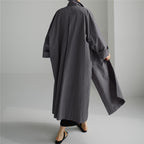 Shirt Dress Overknee Long Split Bf Cotton Linen Trench Coat photo 14