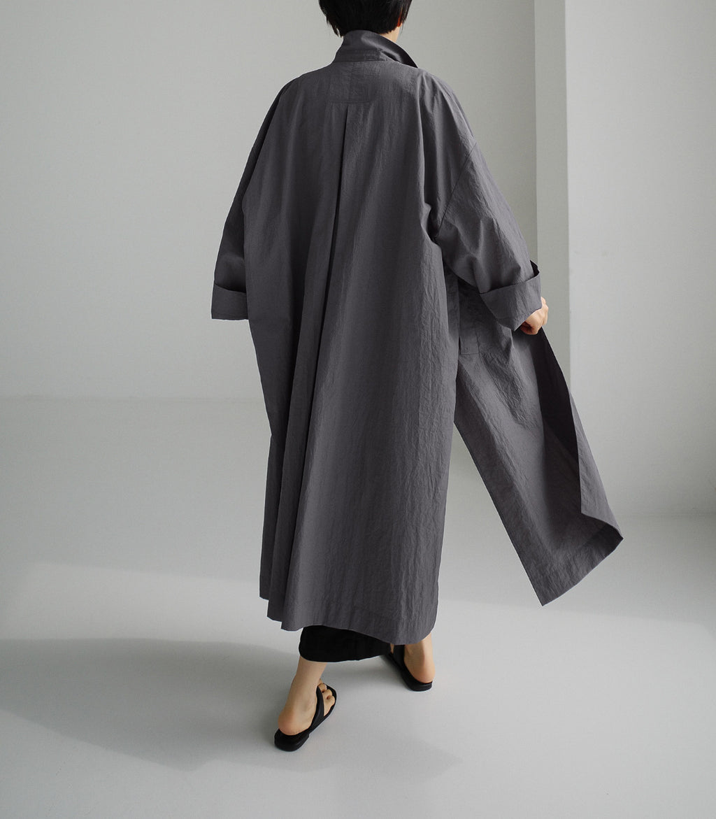 Shirt Dress Overknee Long Split Bf Cotton Linen Trench Coat photo 13