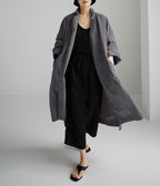 Shirt Dress Overknee Long Split Bf Cotton Linen Trench Coat photo 7