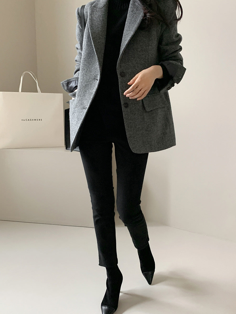 Solid Color Wool Blazer photo 7