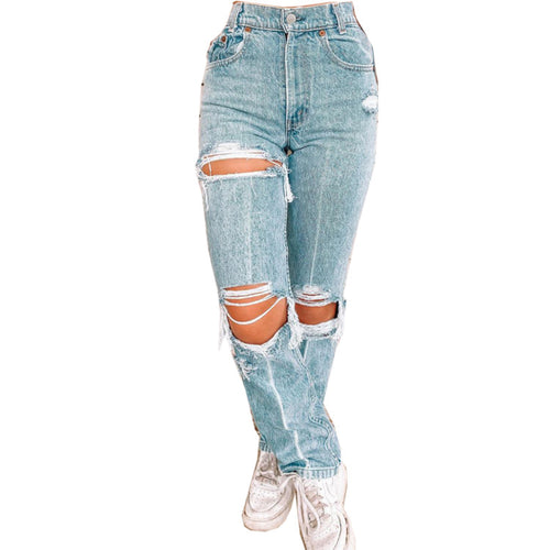 Denim Pants Ripped Holes photo 2