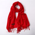 Solid Color Cashmere Scarf variant CJNSFSWJ00447-Red-200x70cm