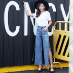 Oversized High-rise Side Wide-leg Jeans photo 3