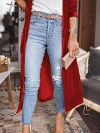 Open Front Long Sleeve Longline Cardigan (7)
