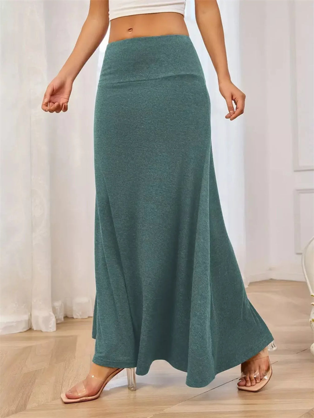 Flowy Maxi Skirt Wide Waistband (18)