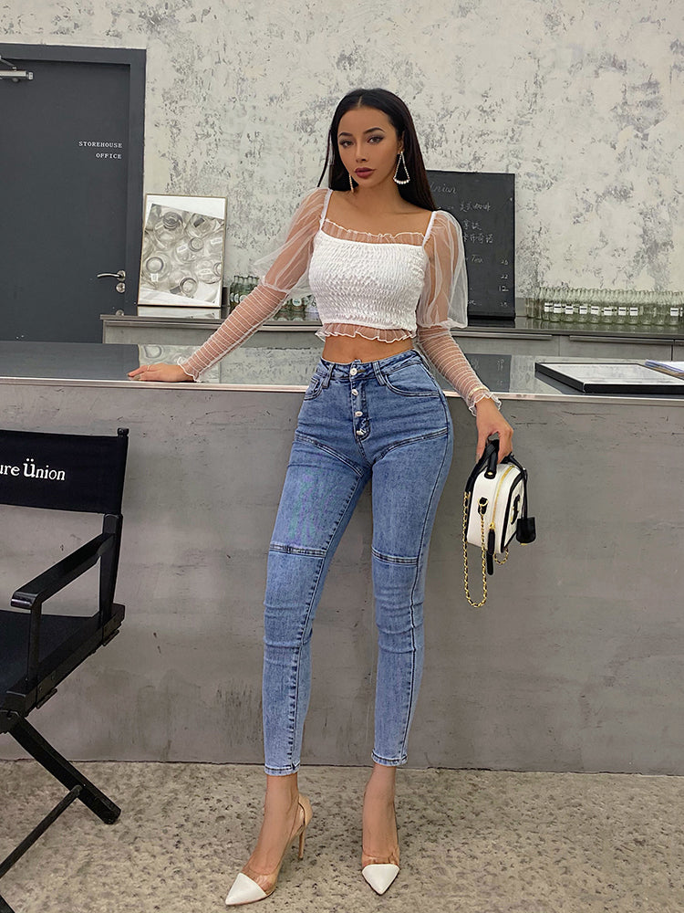 Jeans High Waist Hip Buttocks Pencil Pants photo 3