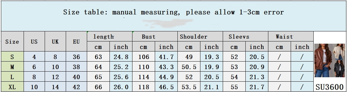 Leather Baseball Uniform Jacket Long-sleeved Motorcycle Coat photo 7