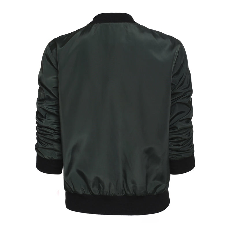 Solid Color Short Vertical Collar Leisure Zipper Jacket photo 1