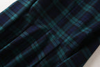 French Lapel Long Sleeve Plaid Waist Tight Large Swing Dress photo 17