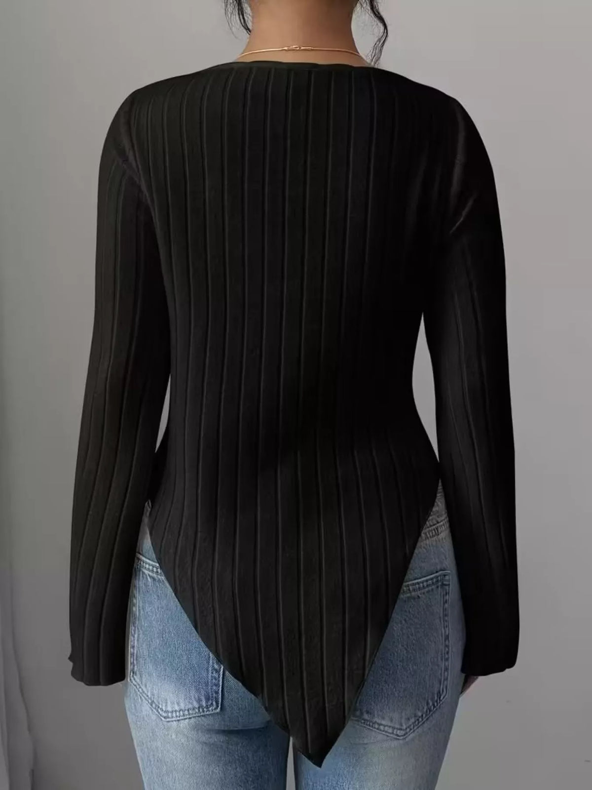 Cowl Neck Ribbed Knit Top (8)