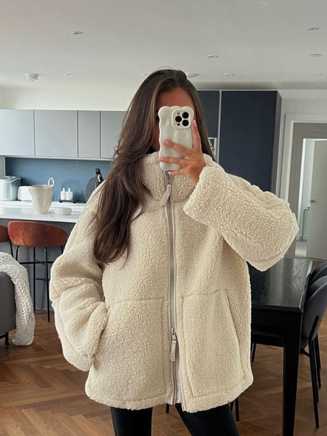 Lamb Wool Turtleneck Woolen Coat photo 1