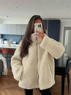 Lamb Wool Turtleneck Woolen Coat photo 1