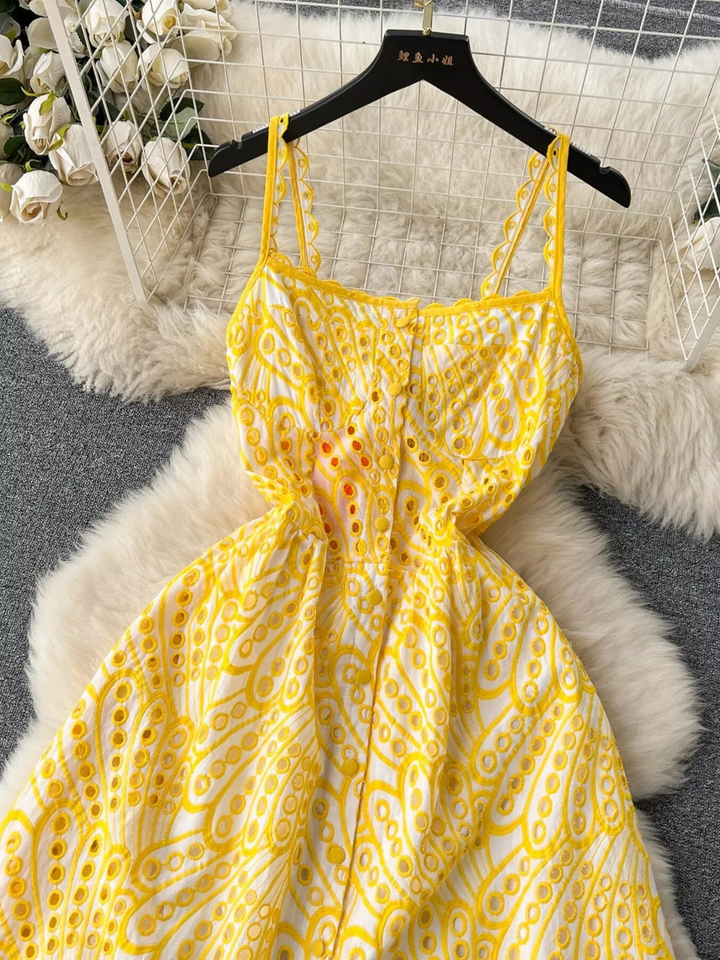 Eyelet Embroidered Tiered Cami Dress (2)