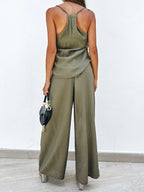 Spaghetti Strap Cami Wide Leg Pants Set (10)