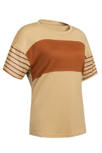 Striped Round Neck Short Sleeve T-shirt (11)