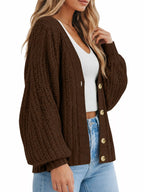 Full Size Chunky Knit Button-down Cardigan Plus (35)