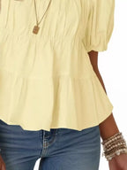 Ruched Tiered Puff Sleeve Blouse (12)