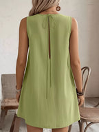 Frill Sleeveless Round Neck Dress (3)