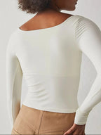 Square Neck Fitted Long Sleeve T-shirt (14)
