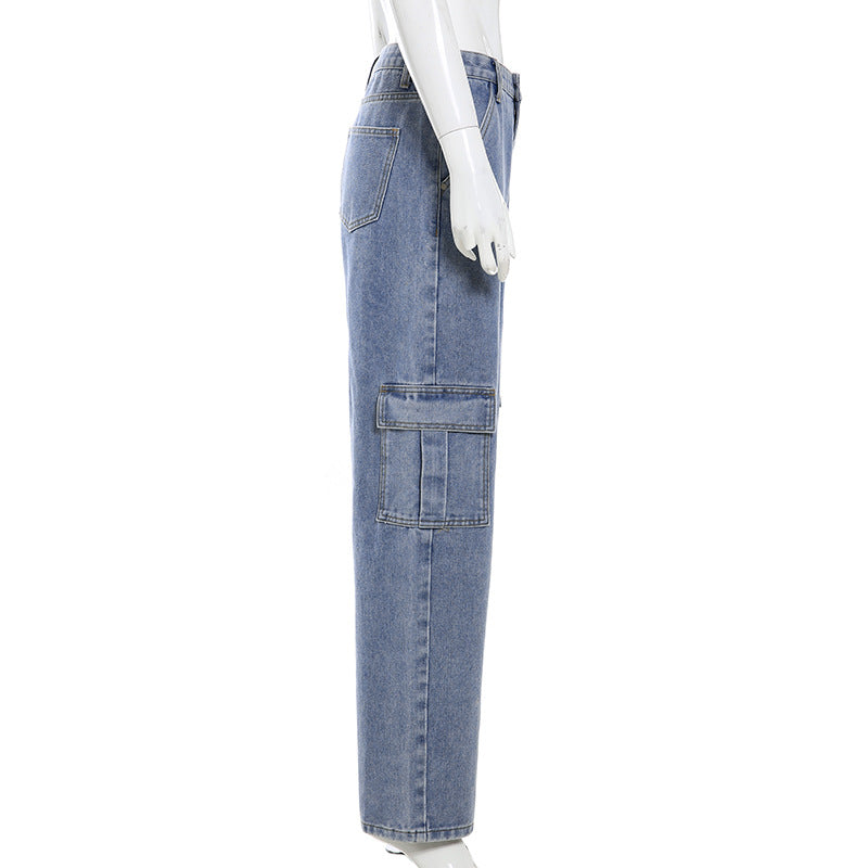 Denim Straight Leg Pants photo 6