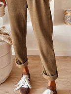 Casual Corduroy Drawstring Waist Pants (18)