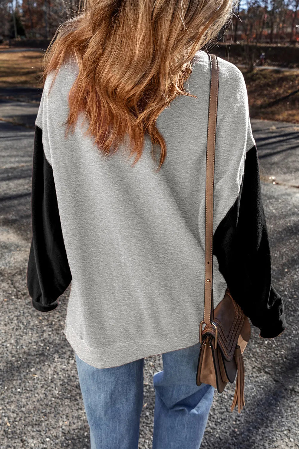 Contrast Round Neck Long Sleeve Sweatshirt (17)