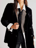 Lapel Collar Button Up Blazer (5)