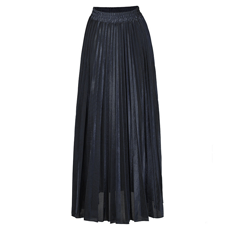 Pleated Skirt Long variant CJNSXZQZ00586-Black-S|CJNSXZQZ00586-Black-XL|CJNSXZQZ00586-Black-XXL|CJNSXZQZ00586-Black-L|CJNSXZQZ00586-Black-M