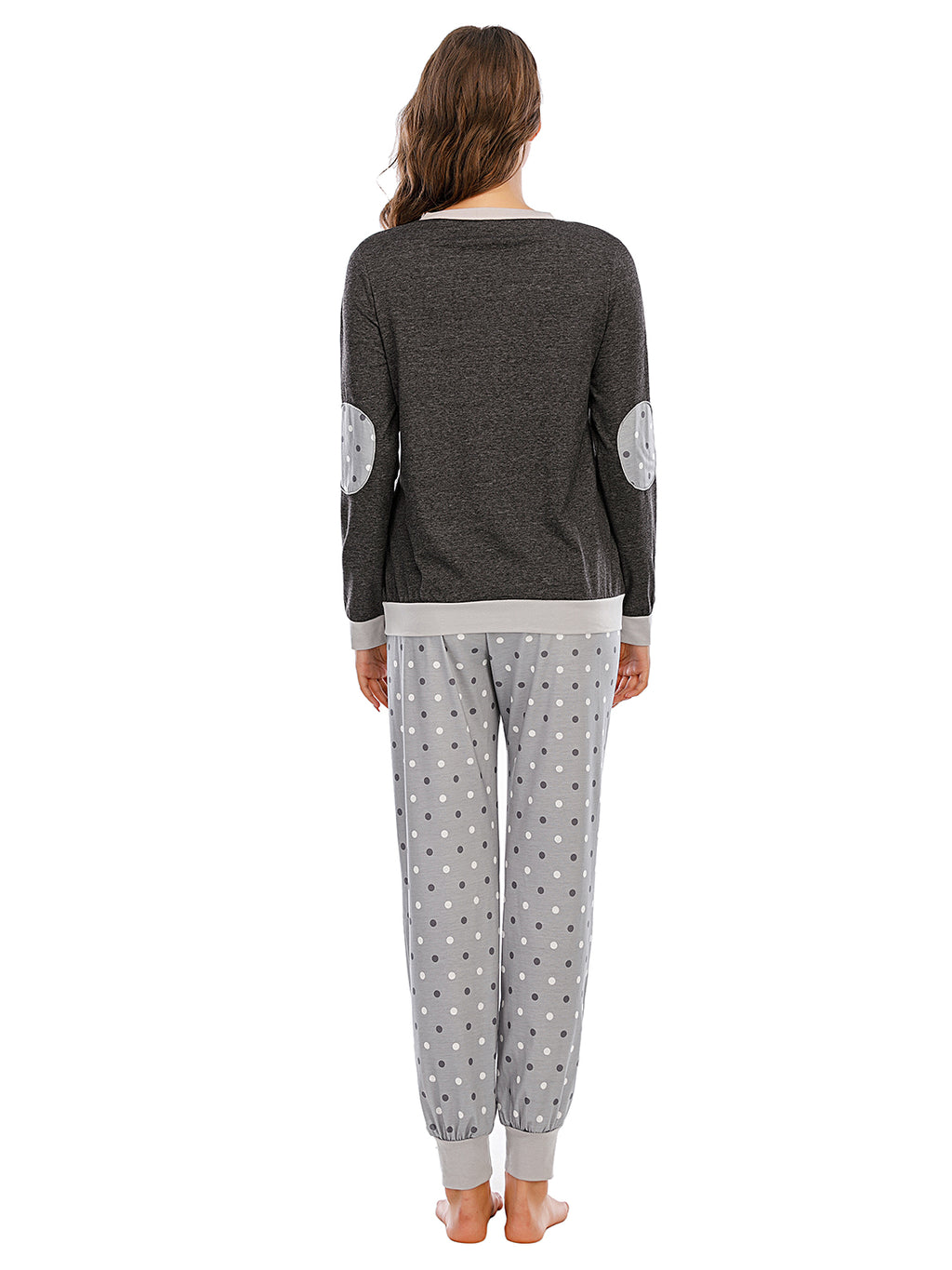 Long Sleeve Top Polka Dot Pants Set (2)
