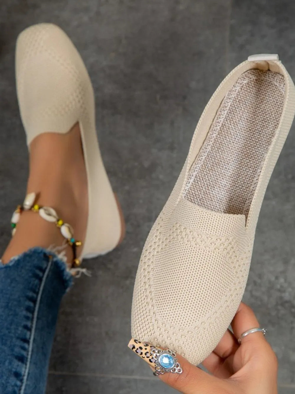 Square Toe Flat Slip-ons (15)