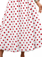 High-waisted Polka Dot A-line Midi Skirt (8)