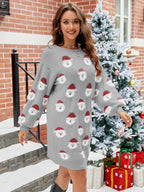 Round Neck Dropped Shoulder Sweater Dress (5)