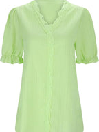 Full Size Lace Detail V-neck Blouse Plus (19)