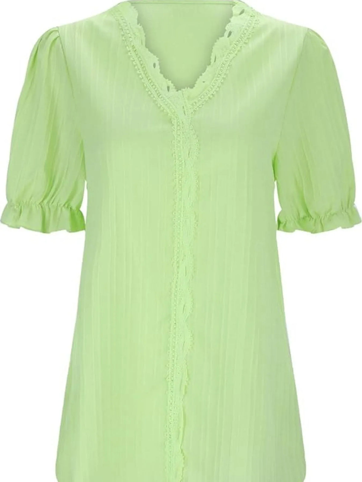 Full Size Lace Detail V-neck Blouse Plus (19)
