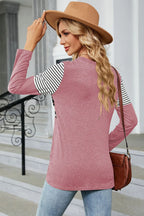 Leopard Striped Round Neck T-shirt (15)
