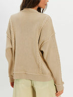 Double-breasted Cable Knit Cardigan (5)
