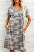 Scoop Neck Short Sleeve Pocket Dress (6)