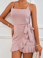 Wrap Cami Mini Dress Tie Detail