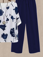 Printed Half Sleeve Top Pants Set (9)