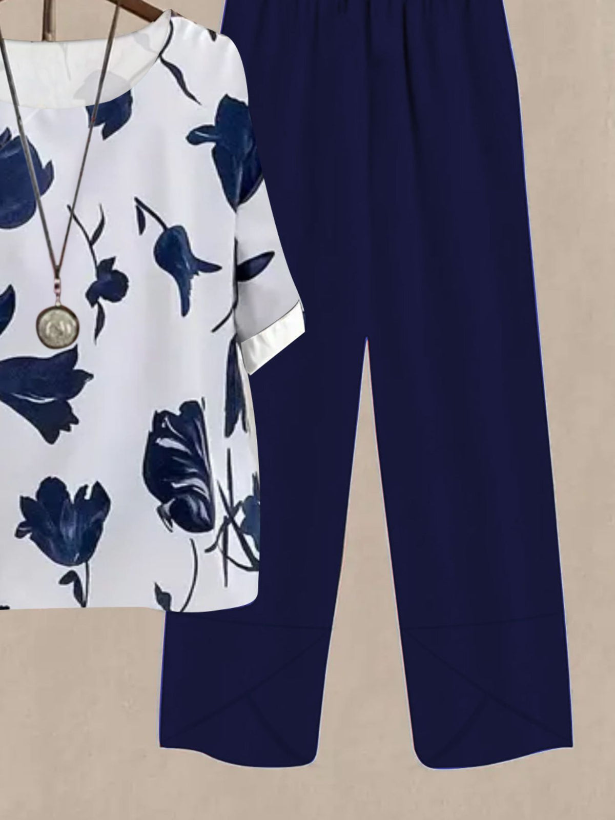 Printed Half Sleeve Top Pants Set (9)