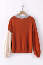 Contrast Round Neck Dropped Shoulder Sweater (18)