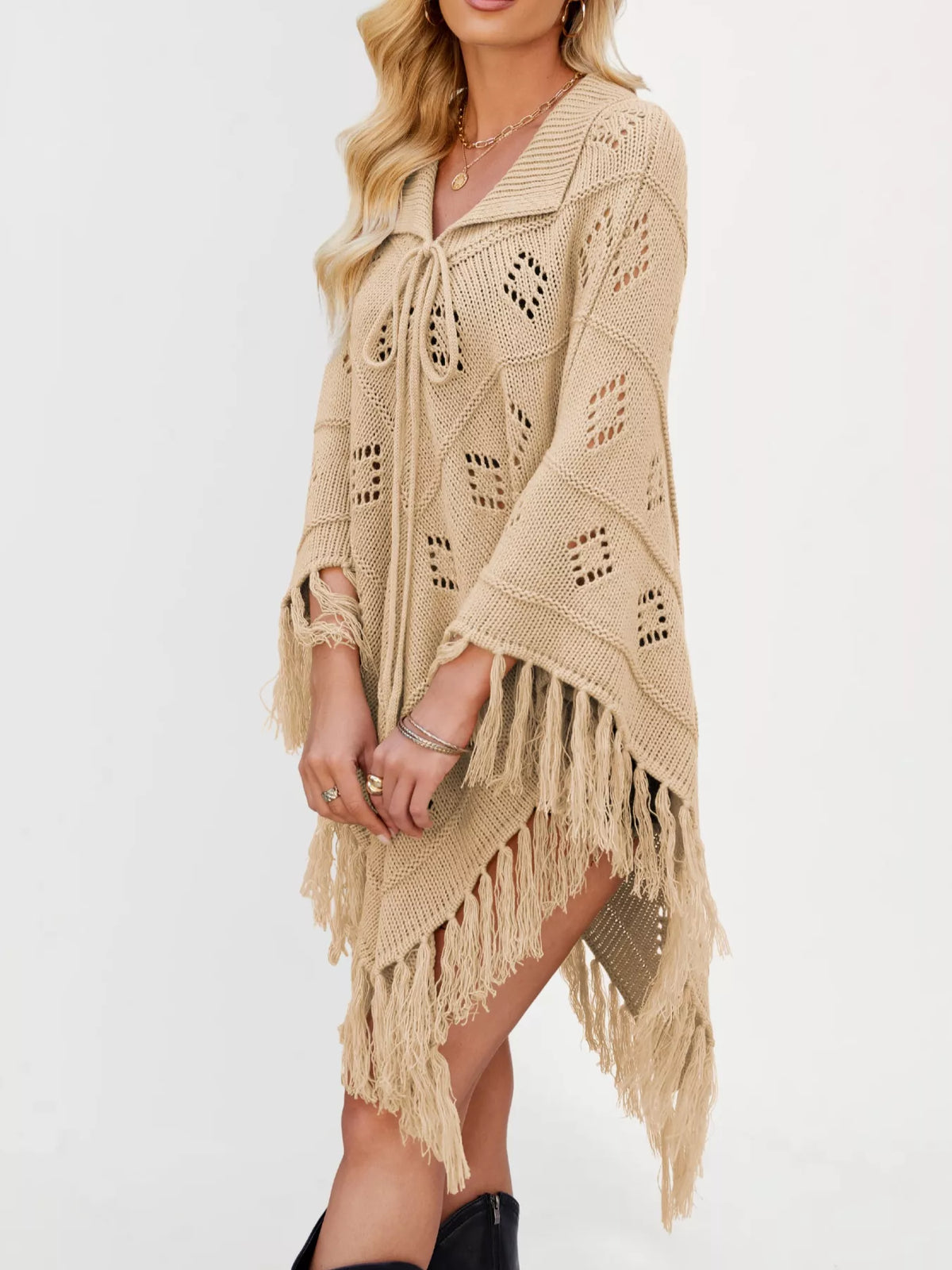 Fringe Openwork Knit Cover Up (12)