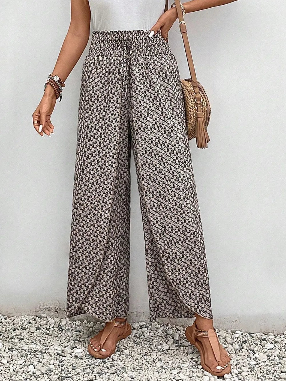 Tied Printed Wide Leg Pants (16)